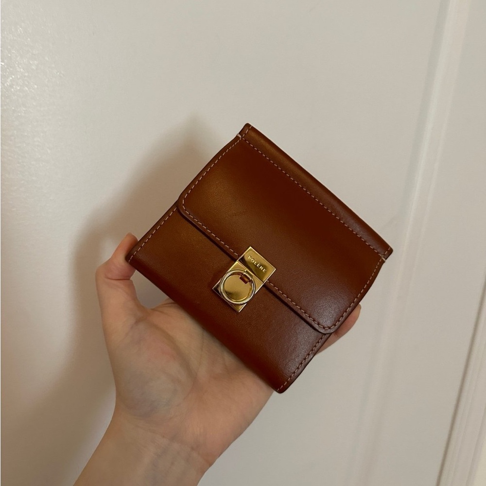 Polene Sept Wallet in Smooth Cognac Leather